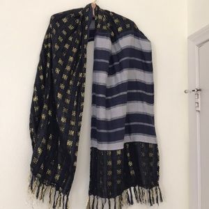 Ace&Jig navy and gold metallic scarf